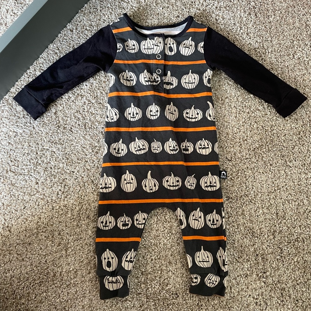 Rags to Raches 3-6 month baby Halloween Pumpkin outfit